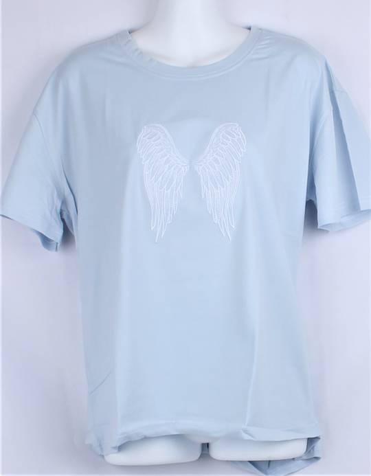 Alice & Lily embroidered T- Shirt angel blue STYLE : AL/TS-ANGEL/BLU -  SIZES: S/M/L